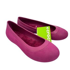 CROCS Women's Mammoth Ballet Flats Berry Size 10 NWT